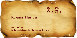 Klemm Herta névjegykártya